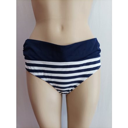 Női 40-es tengerészcsíkos, kék-fehér csíkos magasderekú bikinialsó - C&A - ÚJ
