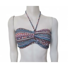   Női 44-es színes mintás bikinifelső, nyakbaakasztós - C&A - ÚJ