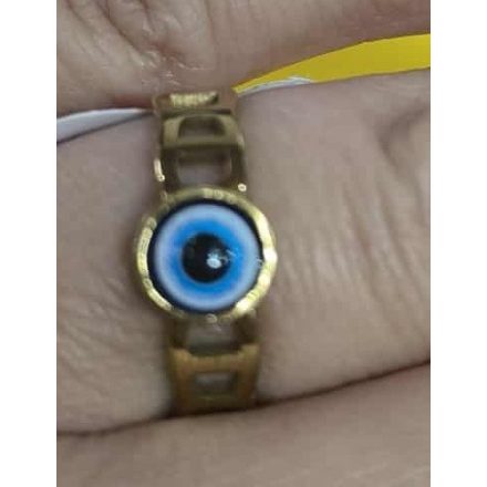 Arany színű Gonosz szeme, Devil's Eye bizsu gyűrű, 17-es méret - ÚJ