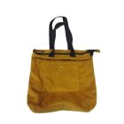 Mustárszínű kord táska, cipzárral záródik felül