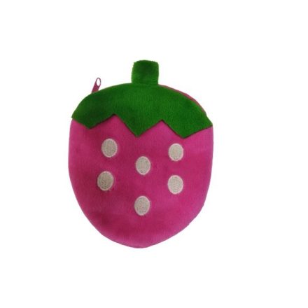 Plüss pink eper pénztárca - ÚJ