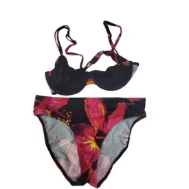 Női M-es fekete-pink mintás bikini - Lascana