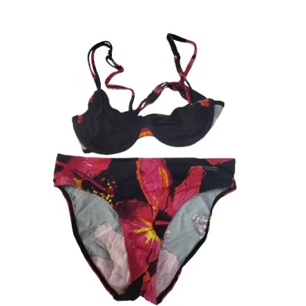 Női M-es fekete-pink mintás bikini - Lascana