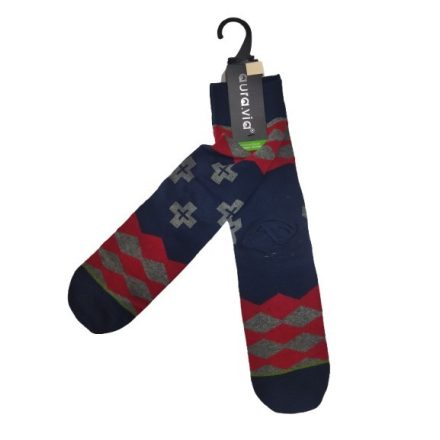 39-42-es kék-piros mintás férfi zokni - Aura.Via - ÚJ