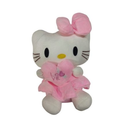25 cm-es plüss figura, rózsaszín - Hello Kitty - ÚJ