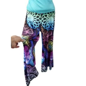   Női XL-es mandalamintás jóganadrág, bő szárú bohém nadrág 