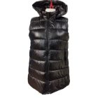 Női S-es fekete fényes anyagú pufimellény - Black & Fish