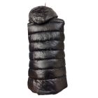 Női S-es fekete fényes anyagú pufimellény - Black & Fish