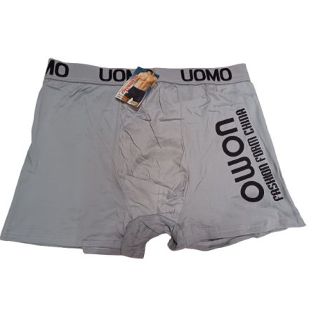 Férfi 3XL-es világosszürke feliratos boxer, alsónadrág - Uomo - ÚJ