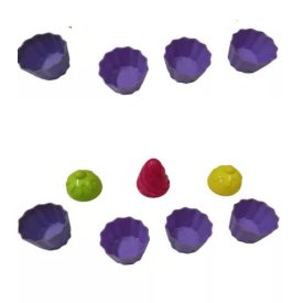 Muffin homokozóformák, 8 db alj, 3 süti-tető