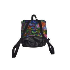 Fekete pszichedelikus mintás hátizsák 40x35 cm - ÚJ