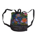 Fekete pszichedelikus mintás hátizsák 40x35 cm - ÚJ