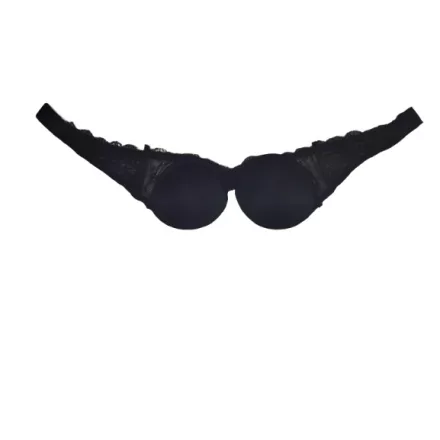 Fekete szivacsos pánt nélüli melltartó (75B)