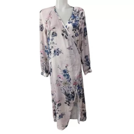 Női M-es rózsaszín virágos hálóköntös - H&M