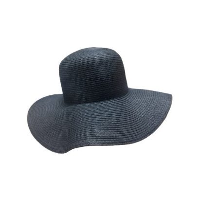 58-59 cm-es fejre széles karimájú elegáns fekete női kalap - New Yorker - ÚJ