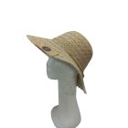 56-58 cm-es fejre barna női csipkés szalmakalap - ÚJ