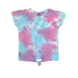   92-es kék-rózsaszín batikolt póló lánynak - Kiki & Koko - ÚJ