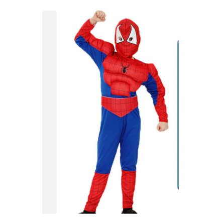 7-8 évesre izmosított Pókember jelmez maszkkal - Spiderman - ÚJ