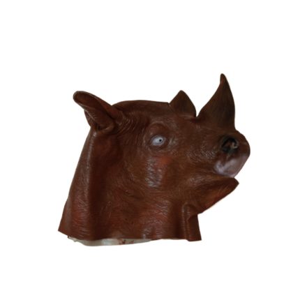 Barna gumi rinocérosz, orrszarvú maszk - ÚJ
