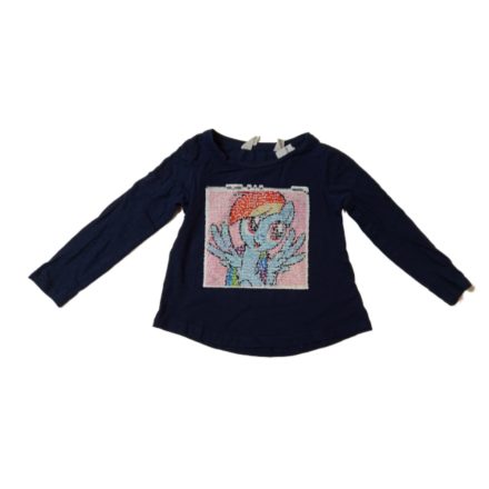 86-92-es kék átfordítható flitteres pamutfelső - My Little Pony - H&M