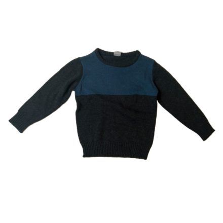 122-es szürke-kék kötött pulóver - Kiki & Koko - ÚJ