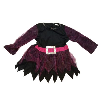 6-7 évesre pink-fekete boszorkányruha, jelmez - Halloween - ÚJ