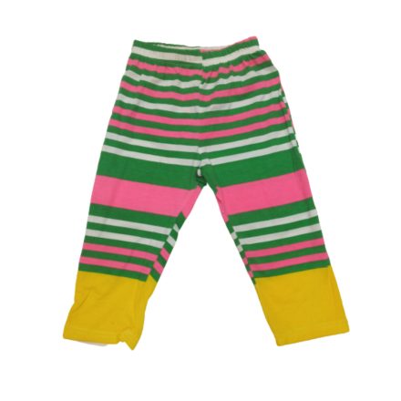 116-os zöld-sárga csíkos leggings - ÚJ