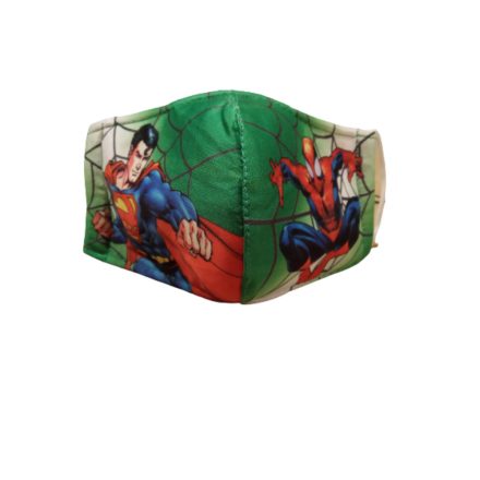 Zöld szájmaszk, maszk, gyerek méret - Superman és Pókember - ÚJ (olvasd el a leírást!)
