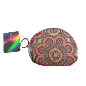   Rózsaszín mandalamintás mini pénztárca, szütyő - ÚJ  