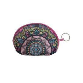   Pink-töbszínű mandalamintás mini pénztárca, szütyő - ÚJ  