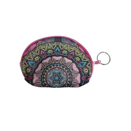 Pink-töbszínű mandalamintás mini pénztárca, szütyő - ÚJ  