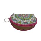 Pink-türkiz mandalamintás mini pénztárca, szütyő - ÚJ  