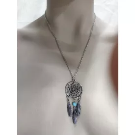 Álomfogós ezüst színű bohém bizsu nyaklánc - ÚJ