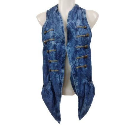 Női L-es kék puha anyagú farmermellény - Miss Selfridge