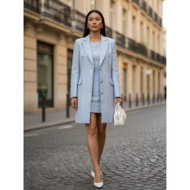 Női M-es világoskék nyári blézer - Szöszy Fashion