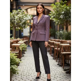 Női L-es lila gyapjú elegáns blézer - Caroll