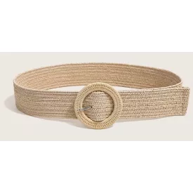 Szalma, rattan öv, világosdrapp - ÚJ