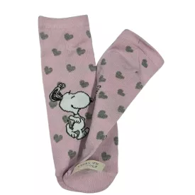 39-42-es rózsaszín szívecskés zokni - Snoopy - ÚJ