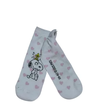 39-42-es fehér szívecskés zokni - Snoopy - ÚJ
