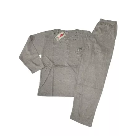 Női L-es szürke virágos pizsama - ÚJ