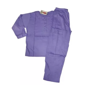 Női M-es sötétlila virágos pizsama - ÚJ