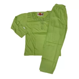   Női L-es zöld virágos-mintás pizsama - ÚJ (tárolásban foltos lett)