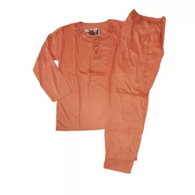 Női XL-es korallszínű virágos-mintás pizsama - ÚJ