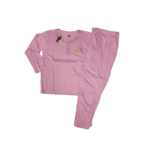 Női XXL-es rózsaszín virágos-mintás pizsama - ÚJ