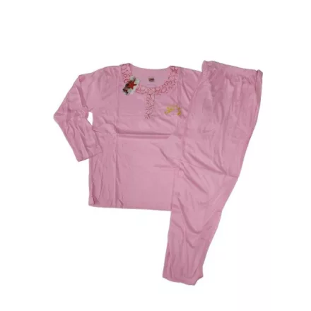 Női XXL-es rózsaszín virágos-mintás pizsama - ÚJ