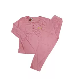 Női L-es sötétrózsaszín virágos-mintás pizsama - ÚJ