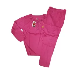 Női M-es pink virágos-mintás pizsama - ÚJ