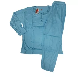 Női 3XL-es kék virágos-mintás pizsama - ÚJ