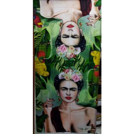 Nagyméretű festményes selyem sál, kendő, stóla - Frida Kahlo - ÚJ
