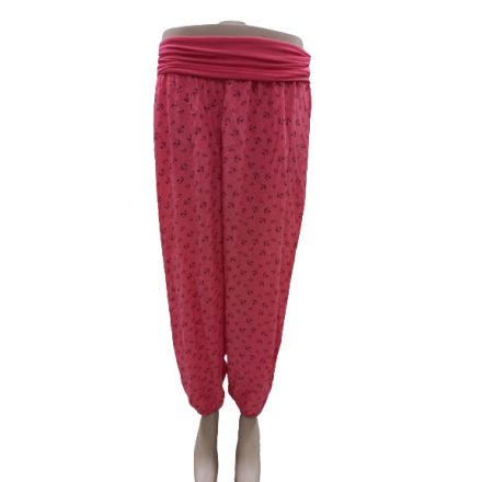 Női korallszínű horgonymintás háremnadrág (egy méret, free size, one size)